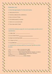 English worksheet: POSSESSIVE CASE s