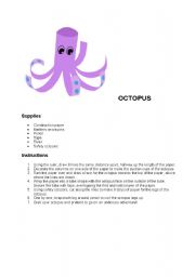 English worksheet: octopus