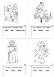 English Worksheet: Princesses and girls from fairytales