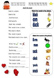 English Worksheet: first reading(part 2)