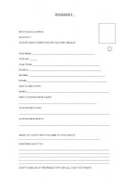 English Worksheet: lesson plan