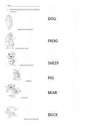 English worksheet: animals word world