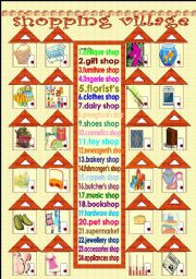 English Worksheet: shopping village