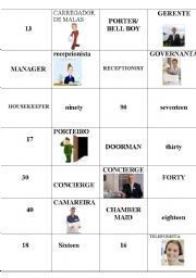 English worksheet: Dominoes game C professions and numbers
