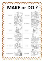 English Worksheet: MAKE OR DO?