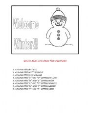 English Worksheet: Welcome Winter