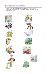 English worksheet: Places in the house