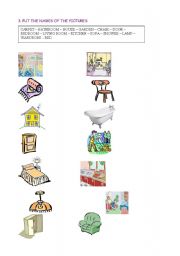English Worksheet: Places in the house