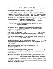 English Worksheet: AWL Final Test