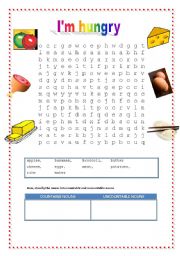 English Worksheet: COUNTABLE and UNCOUNTABLE nouns