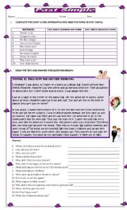 English Worksheet: past simple