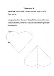English Worksheet: animals