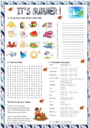 English Worksheet: ITS SUMMER!