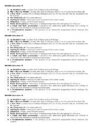 English Worksheet: Idioms Literature REUPLOADED