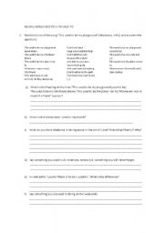 English worksheet: Modal verbs and used to based on song lyrics. 