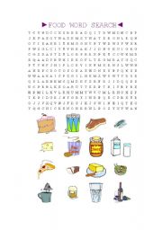 English Worksheet: Food Word Search