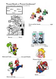 English worksheet: Present Continuous- Video Games-