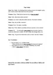 English worksheet: movie