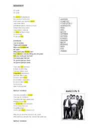 English worksheet: misery by maroon 5