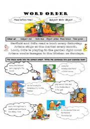 English Worksheet: Word order (place before time)