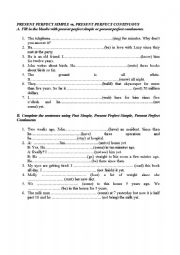 English Worksheet: Present perfect simple vs. continous