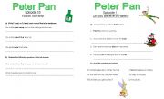 English Worksheet: PETER PAN CHAPTERS 10 AND 11