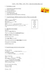 English Worksheet: Just the Way you Are