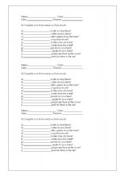 English Worksheet: How many/ How much
