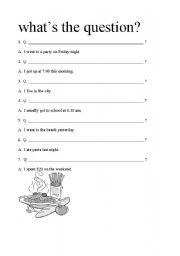 English worksheet: Whats The Question