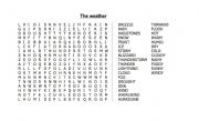 English Worksheet: The Weather Word search