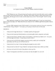 English Worksheet: Song of Myself: Poem Assignment