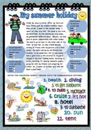 English Worksheet: My summer holiday