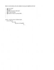 English worksheet: Alphabetical conversation