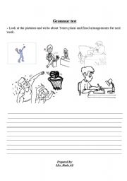 English worksheet: writing test