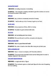 English Worksheet: Business idioms