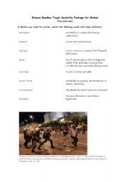 English Worksheet: Greek Crisis Article 