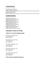 English worksheet: Activity Song for children