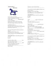 English Worksheet: A Horse With No Name