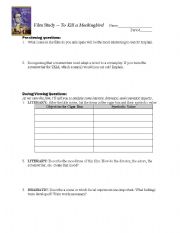 English worksheet: To Kill A Mockingbird Film Study