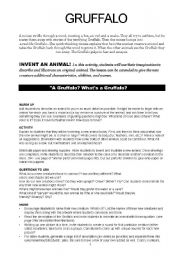 English Worksheet: gruffalo worksheet