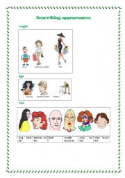 English Worksheet: Describing appearances