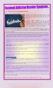 English Worksheet: FAD (Facebook Addiction Disorder)