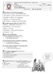 English Worksheet: Possessive case