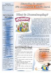 English Worksheet: What is Housekeeping?