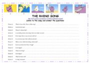 English Worksheet: The Rhino Song