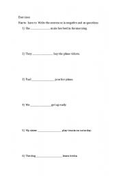 English worksheet: Miscellaneous Exercises