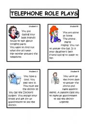 Telephoning ESL Role-Plays Activities Worksheets Games