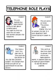 English Worksheet: TELEPHONE ROLE-PLAYS