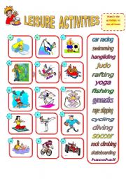 English Worksheet: LEISURE ACTIVITIES