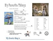 English Worksheet: My Favourite Things Lesson